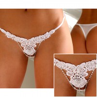 Luxusní dámska tanga s řetízky ze "Swarovski Crystal"